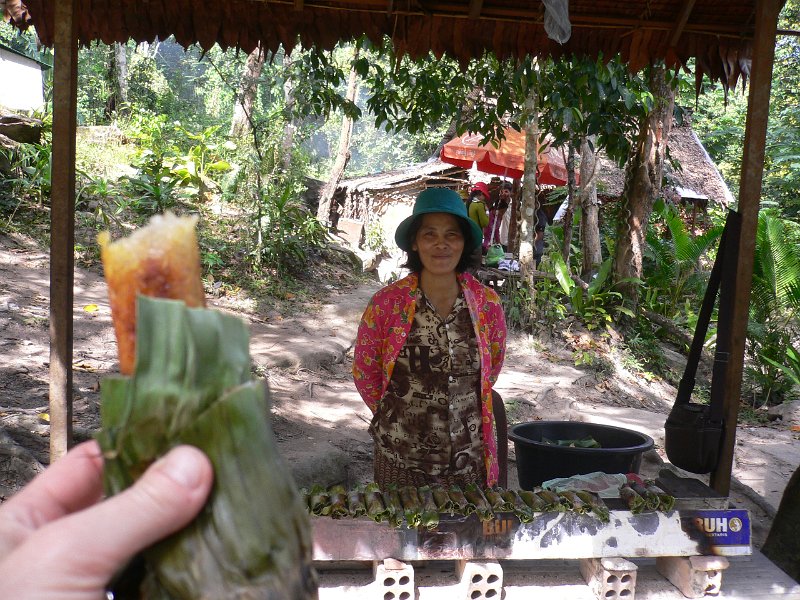 P1070348.JPG - Kambodschanischer Reissnack im Palmblatt